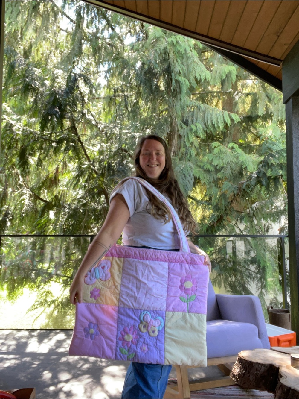 handmade quilted floral/butterfly 🦋weekender bag!